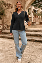 Cicy Bell Womens Black Cardigan Sweaters