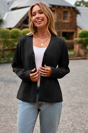 Cicy Bell Womens Black Cardigan Sweaters