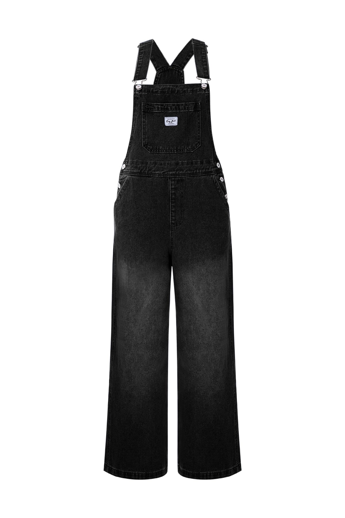 Cicy Bell Womens Black Denim Bib Overalls