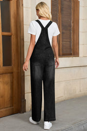 Cicy Bell Womens Black Denim Bib Overalls