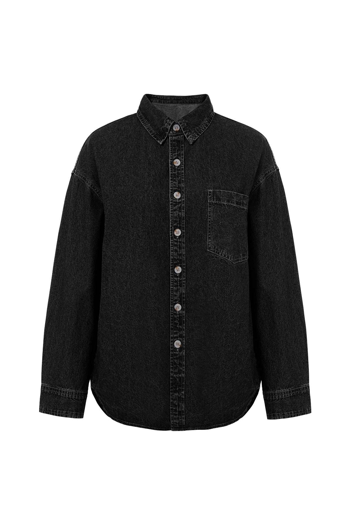 Cicy Bell Womens Black Denim Shirt