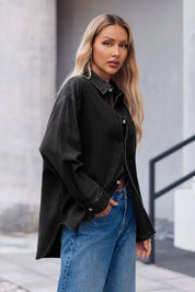 Cicy Bell Womens Black Denim Shirt