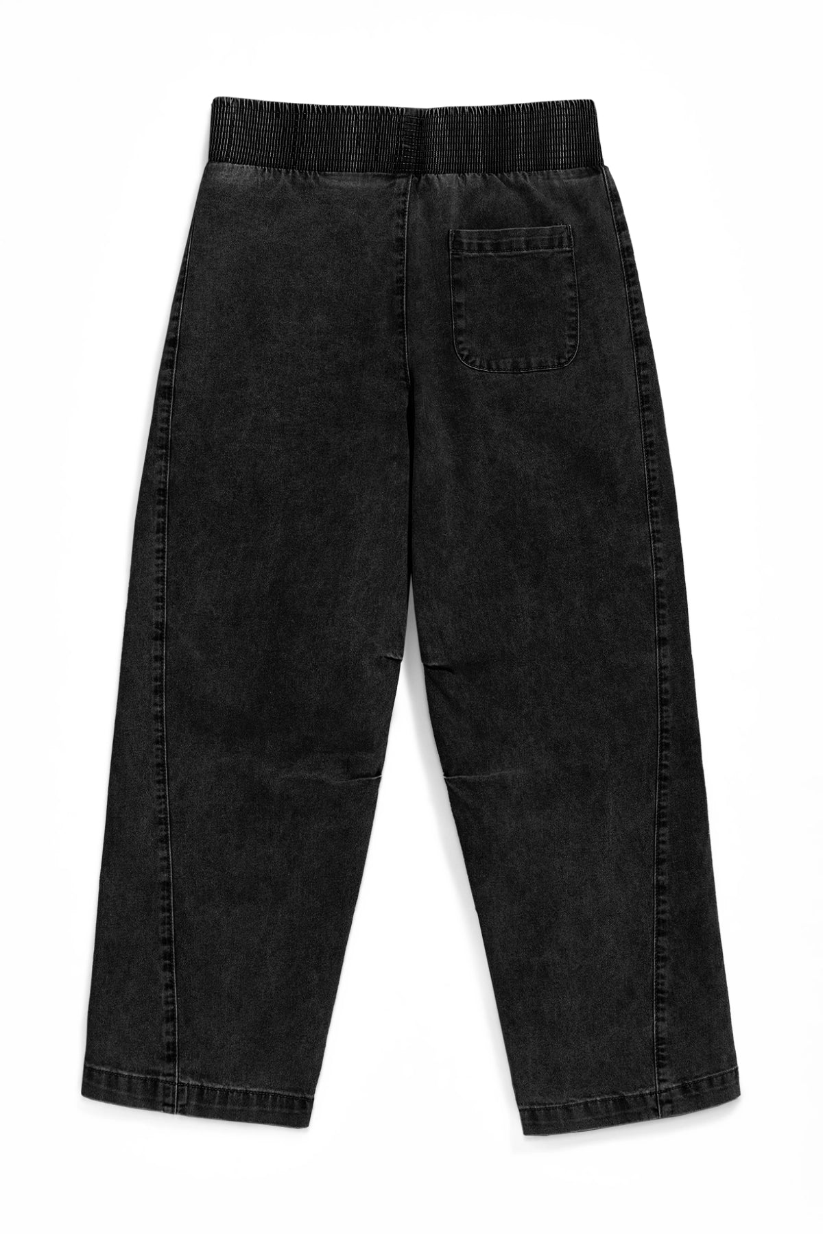 Cicy Bell Womens Black Smocked Barrel Jeans