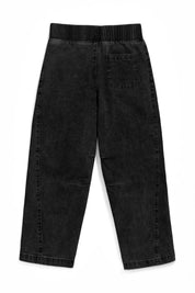 Cicy Bell Womens Black Smocked Barrel Jeans