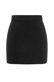 Cicy Bell Womens Black Knit Mini Skirt