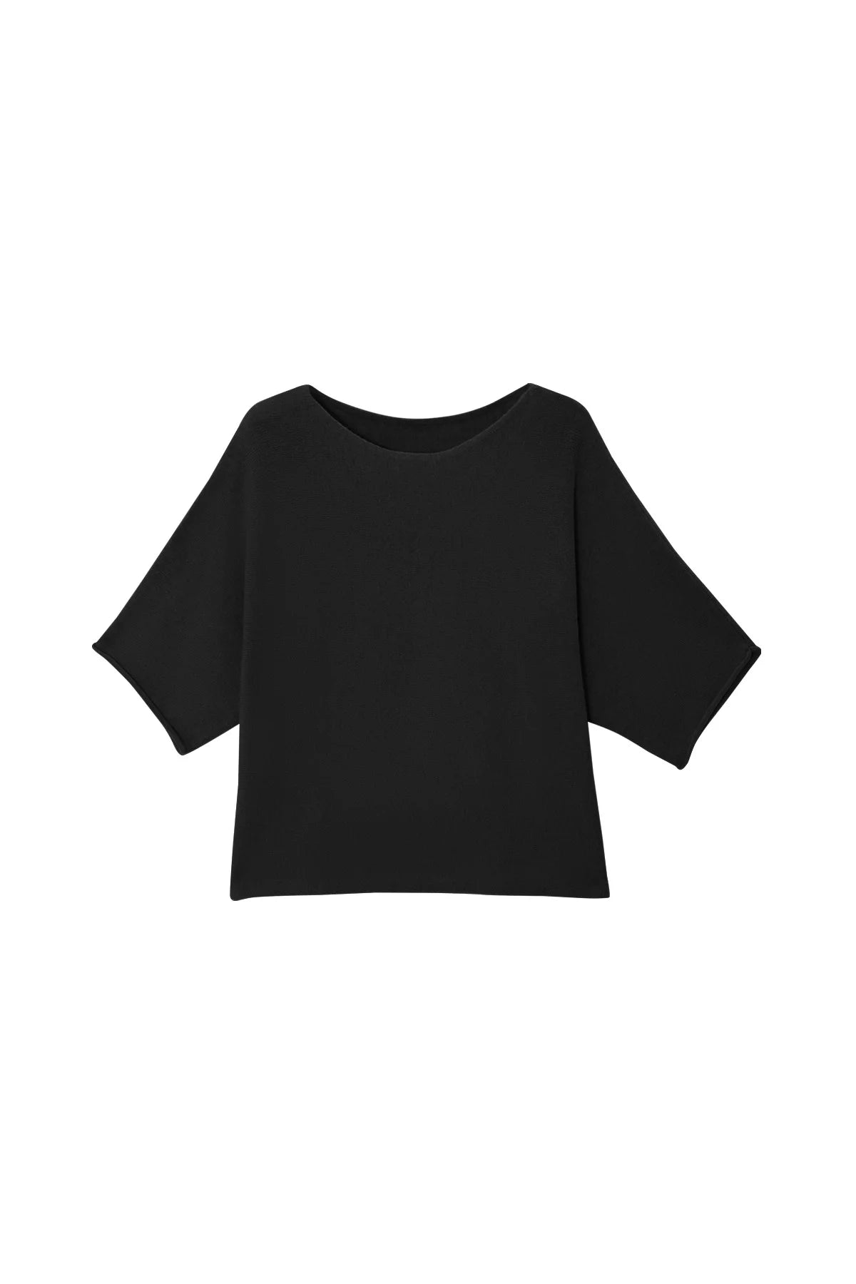 Cicy Bell Womens Black Half Sleeve Sweaters