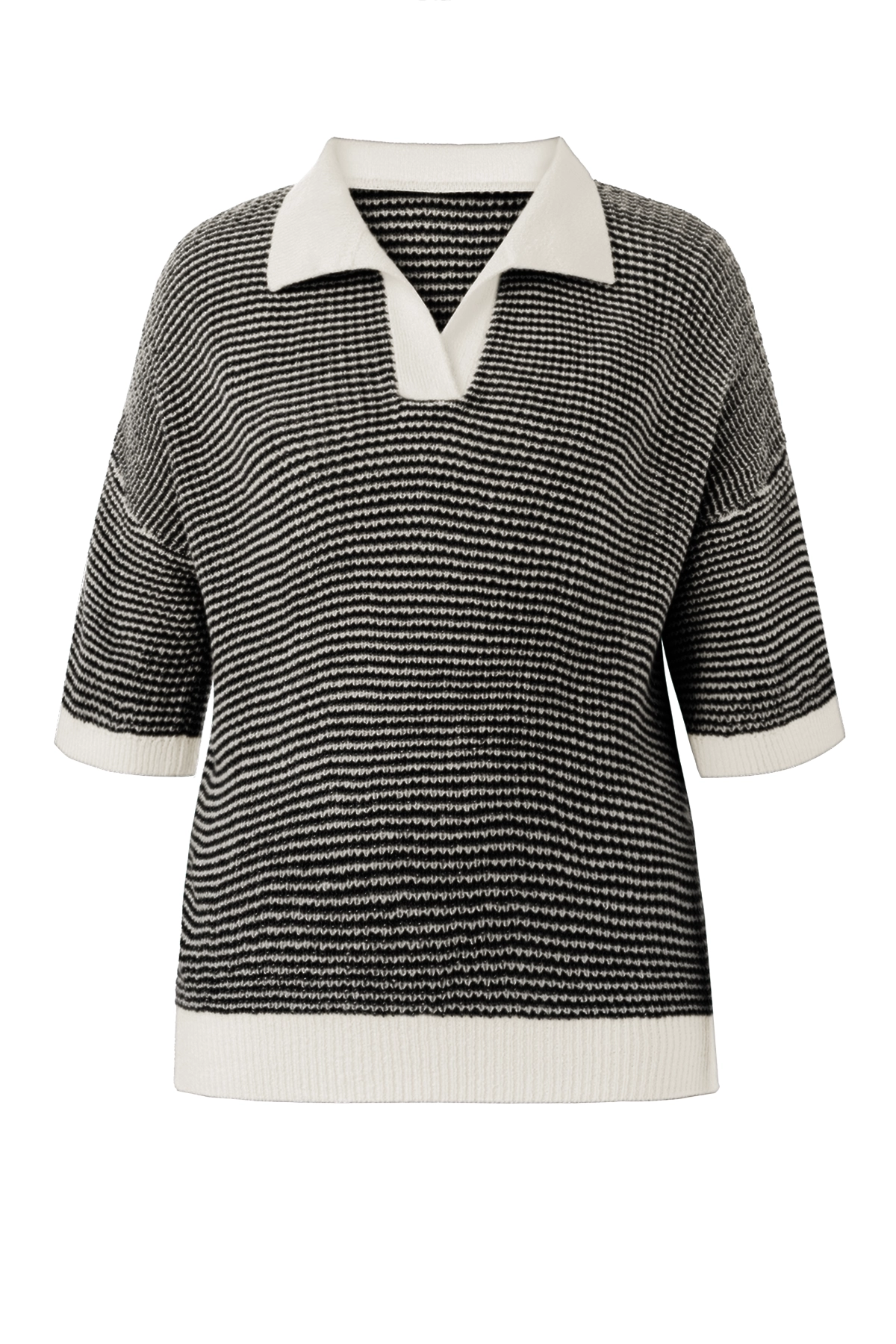 Cicy Bell Womens Black Striped Cropped Sweaters Tops