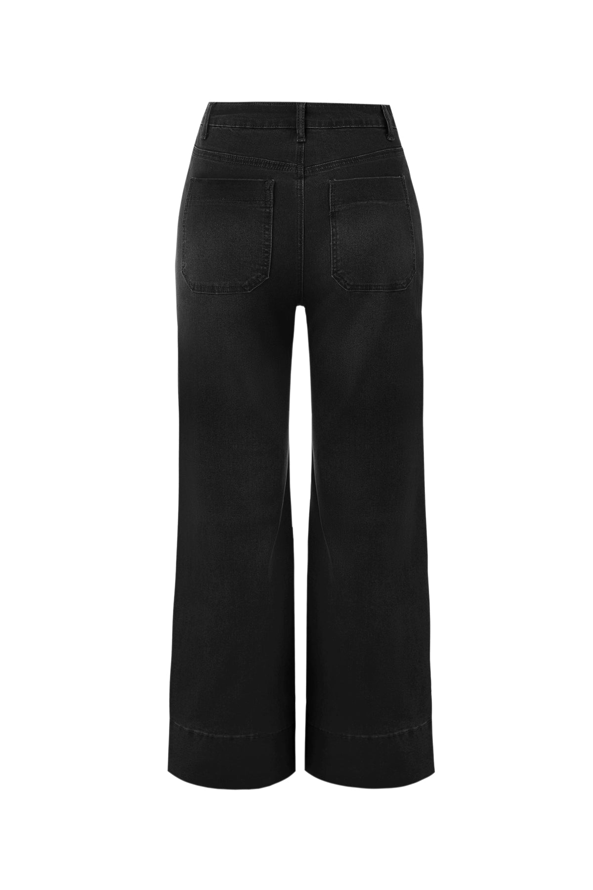 Cicy Bell Womens Black Wide Leg Jeans