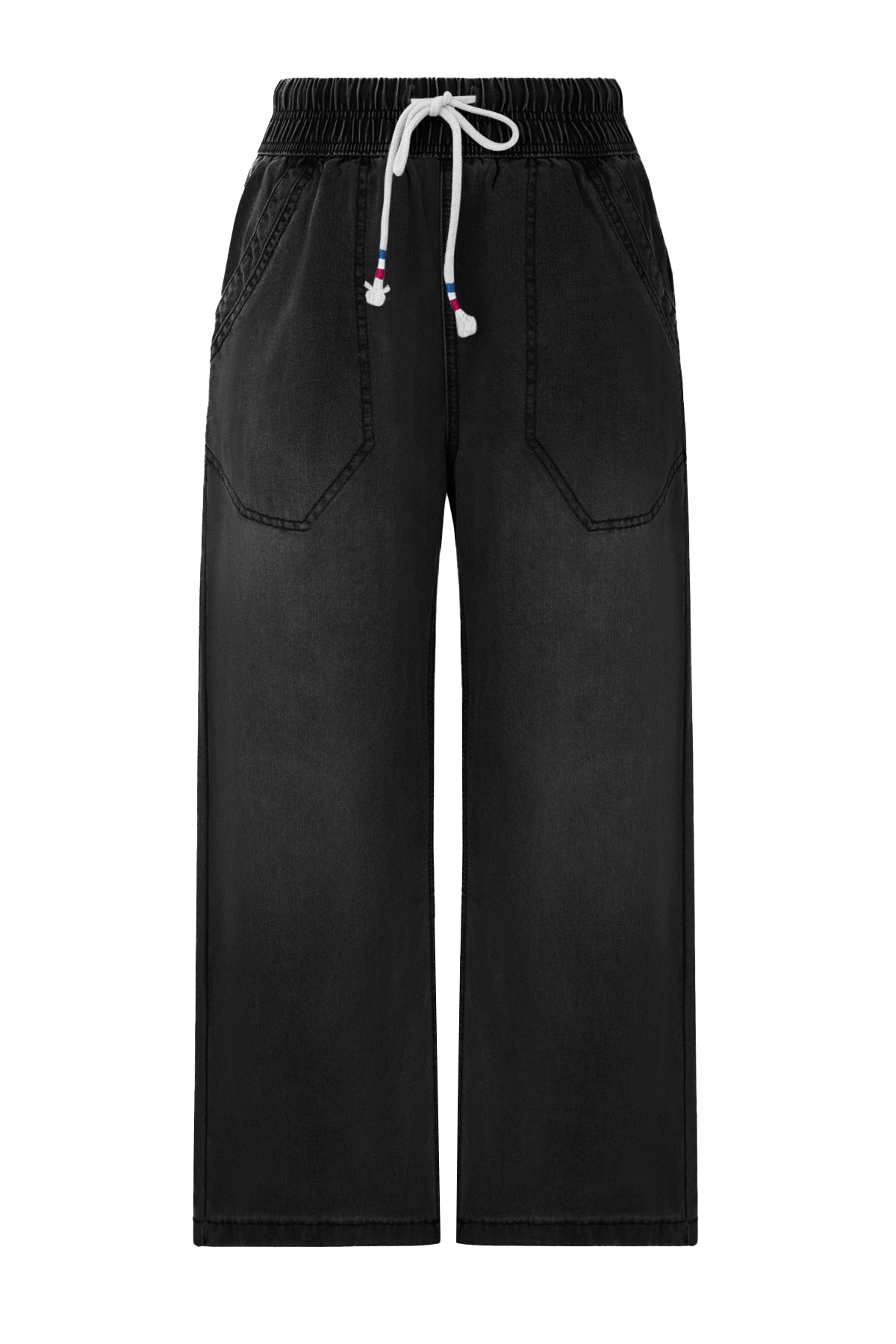Cicy Bell Womens Black Wide Leg Jeans