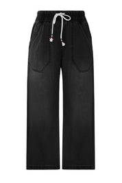 Cicy Bell Womens Black Wide Leg Jeans