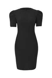 Cicy Bell Womens Black Puff Sleeve Bodycon Work Dresses