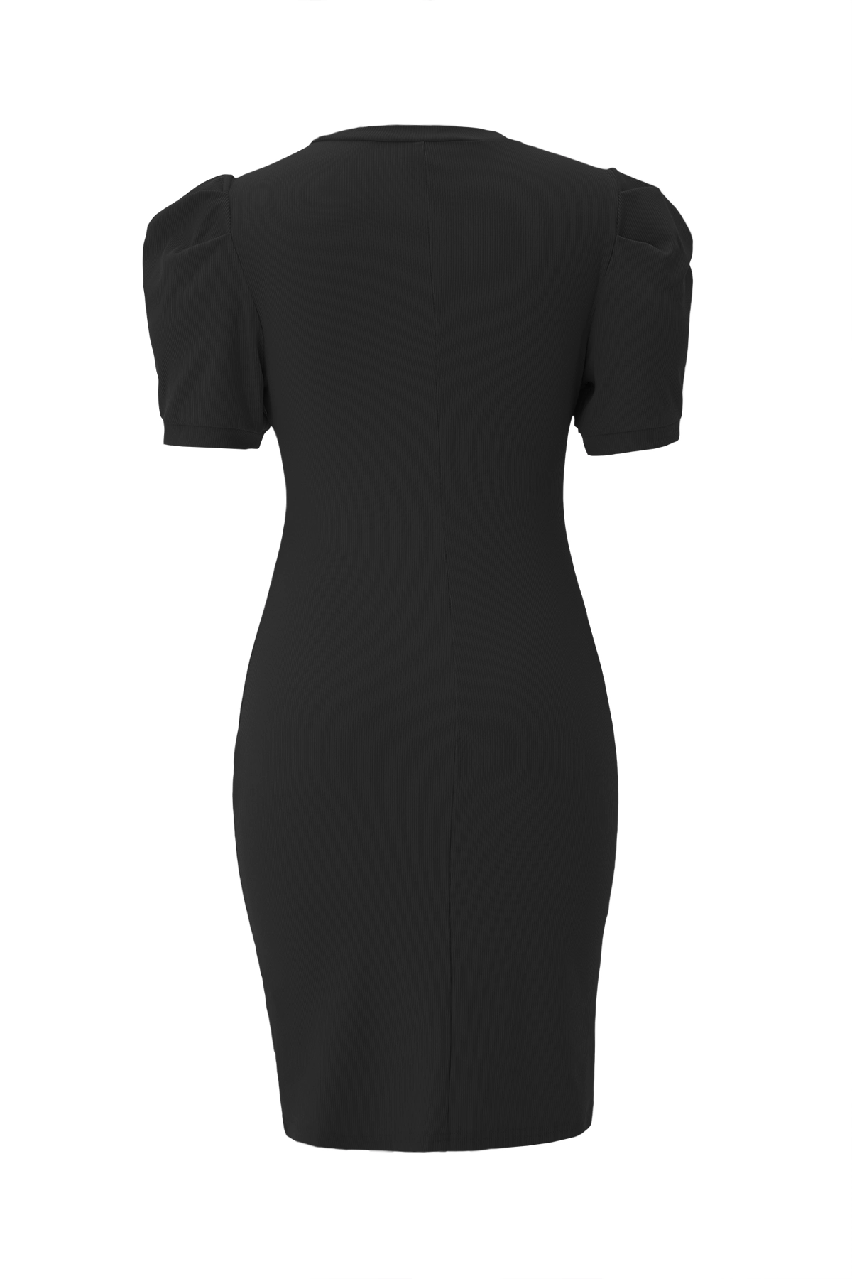 Cicy Bell Womens Black Puff Sleeve Bodycon Work Dresses