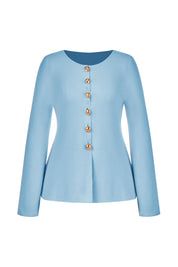 Cicy Bell Womens Blue Button Up Cardigan Sweaters