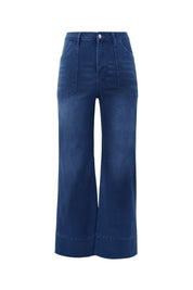 Cicy Bell Womens Blue Wide Leg Jeans