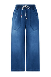 Cicy Bell Womens Blue Wide Leg Jeans