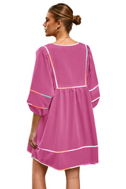 Cicy Bell Womens Bright Pink Babydoll Mini Dresses