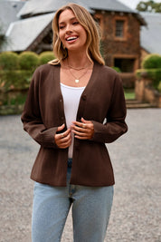 Cicy Bell Womens Brown Cardigan Sweaters