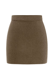 Cicy Bell Womens Coffee Knit Mini Skirt