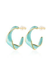Cicy Bell Womens Gold Twisted Hoop Earrings