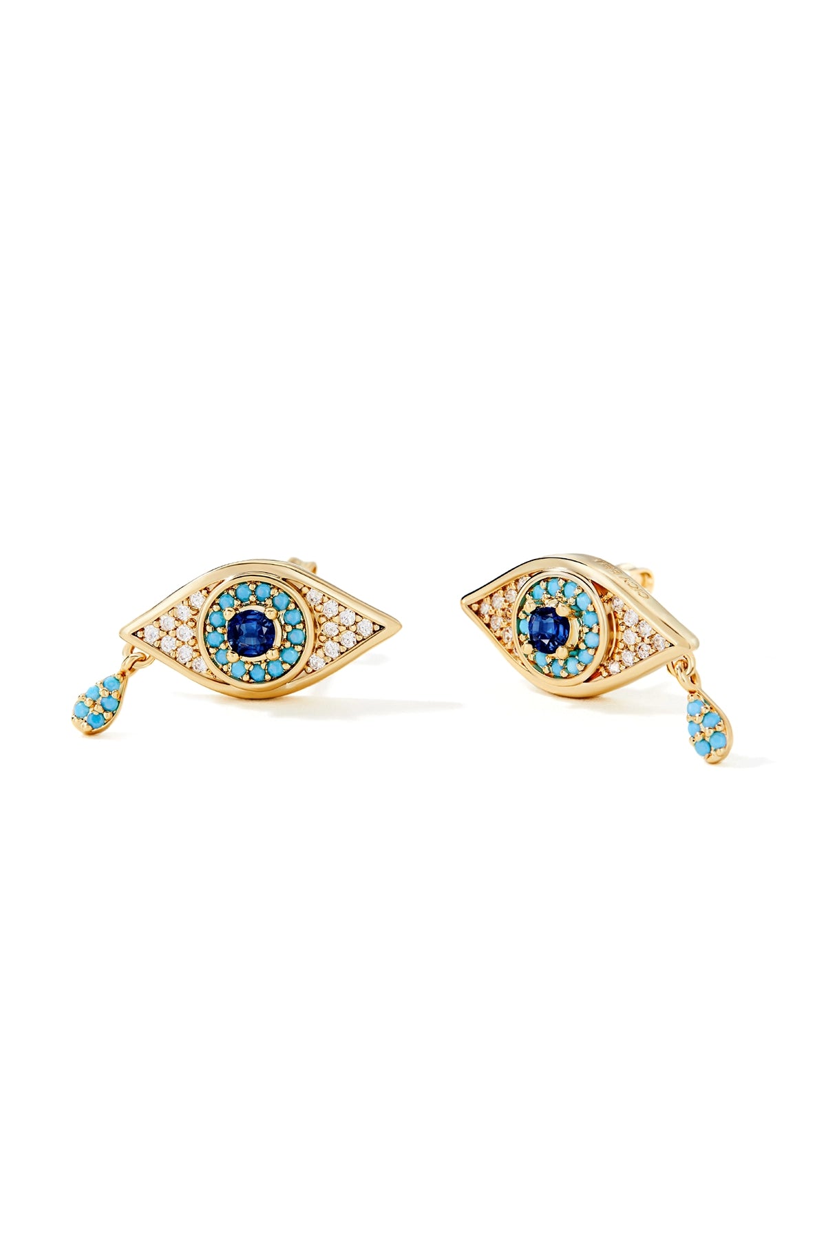 Cicy Bell Womens Gold Evil Eye Stud Earrings