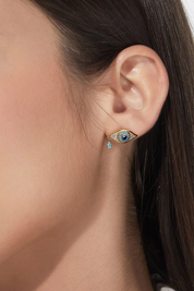 Cicy Bell Womens Gold Evil Eye Stud Earrings