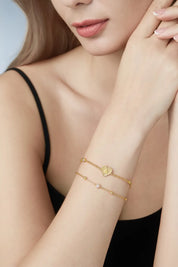 Cicy Bell Womens Gold Heart Initial A Name Bracelets