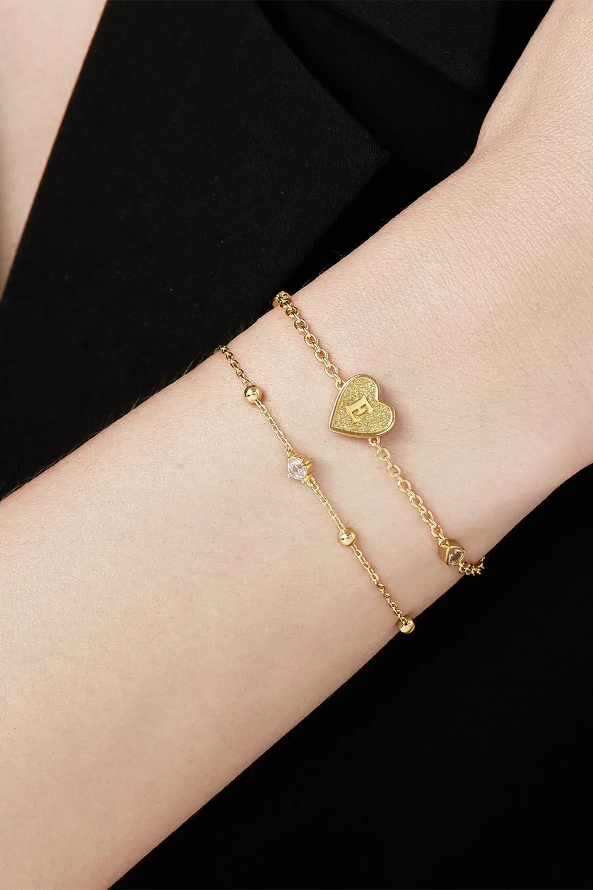 Cicy Bell Womens Gold Heart Initial E Name Bracelets