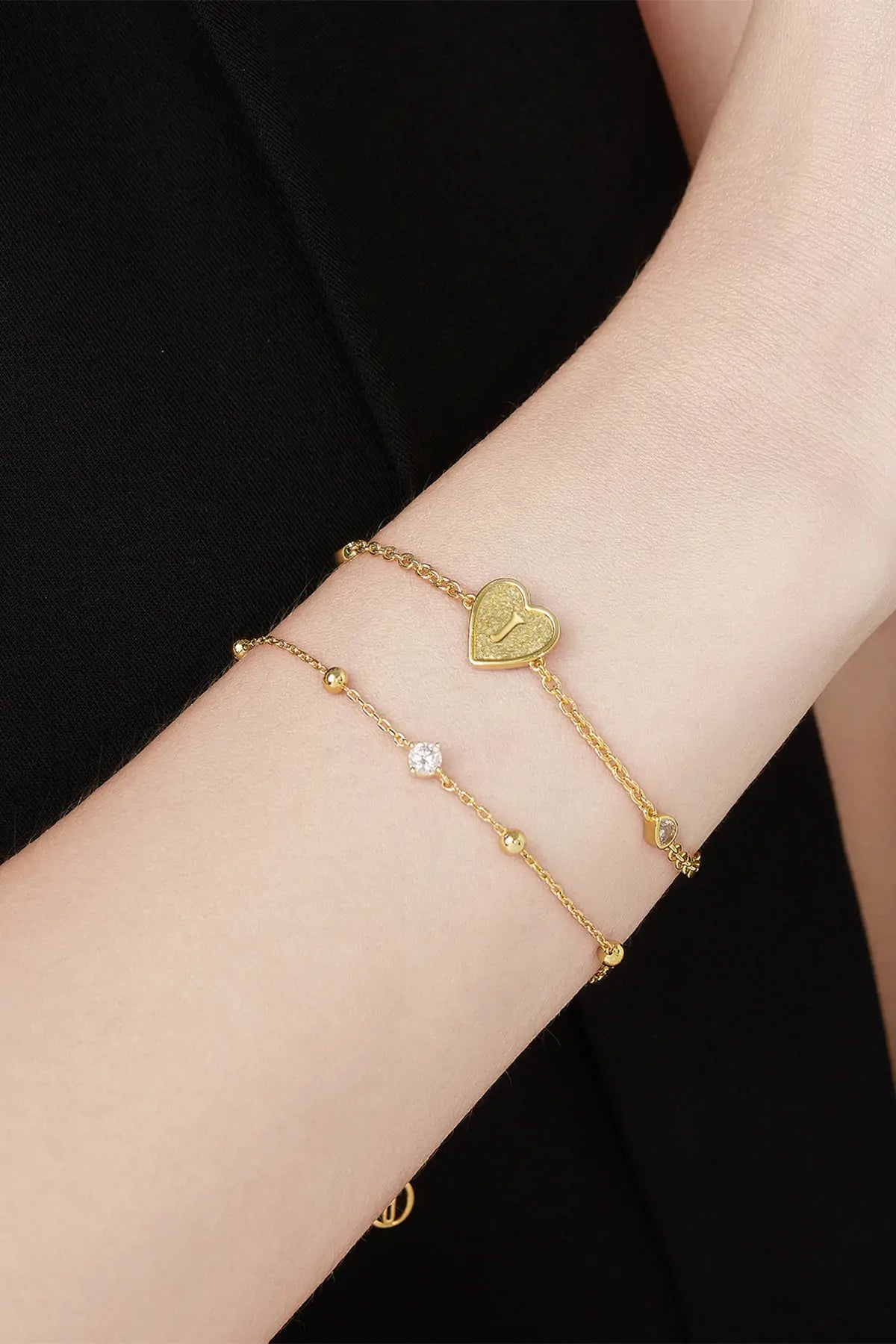 Cicy Bell Womens Gold Heart Initial J Name Bracelets