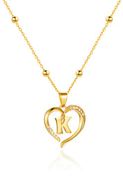 Cicy Bell Womens Gold Heart Initial Letter K Necklace