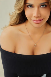 Cicy Bell Womens Gold Heart Initial Letter S Necklace