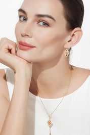 Cicy Bell Womens Gold Lucky Four Leaf Clover Dangle Earrings