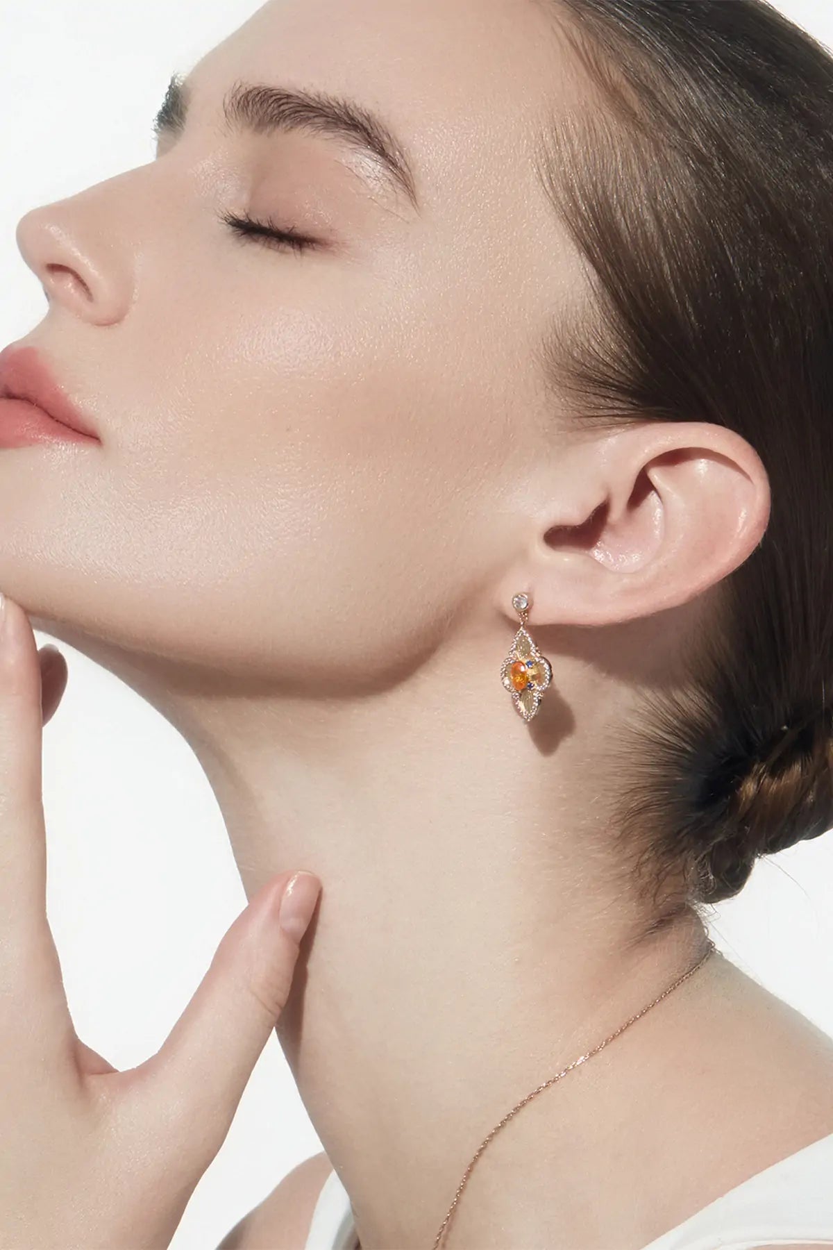 Cicy Bell Womens Gold Lucky Four Leaf Clover Dangle Earrings