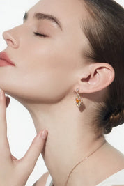 Cicy Bell Womens Gold Lucky Four Leaf Clover Dangle Earrings