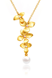 Cicy Bell Womens Floral Pendant Necklace