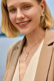 Cicy Bell Womens Floral Pendant Necklace