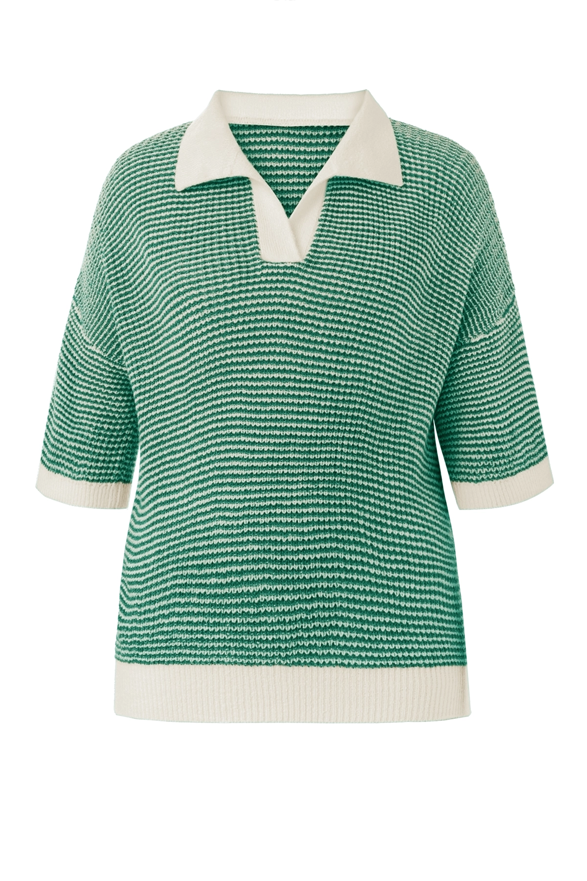 Cicy Bell Womens Green Striped Cropped Sweaters Tops