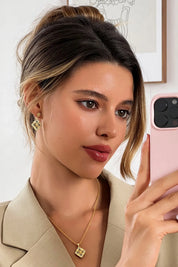 Cicy Bell Womens Grey Four Leaf Clover Dangle Earrings