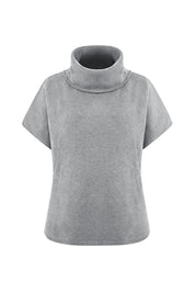 Cicy Bell Womens Grey Oversized Turtleneck Poncho Sweaters