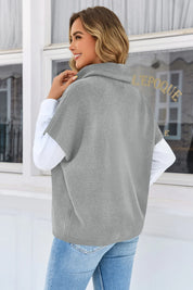 Cicy Bell Womens Grey Oversized Turtleneck Poncho Sweaters