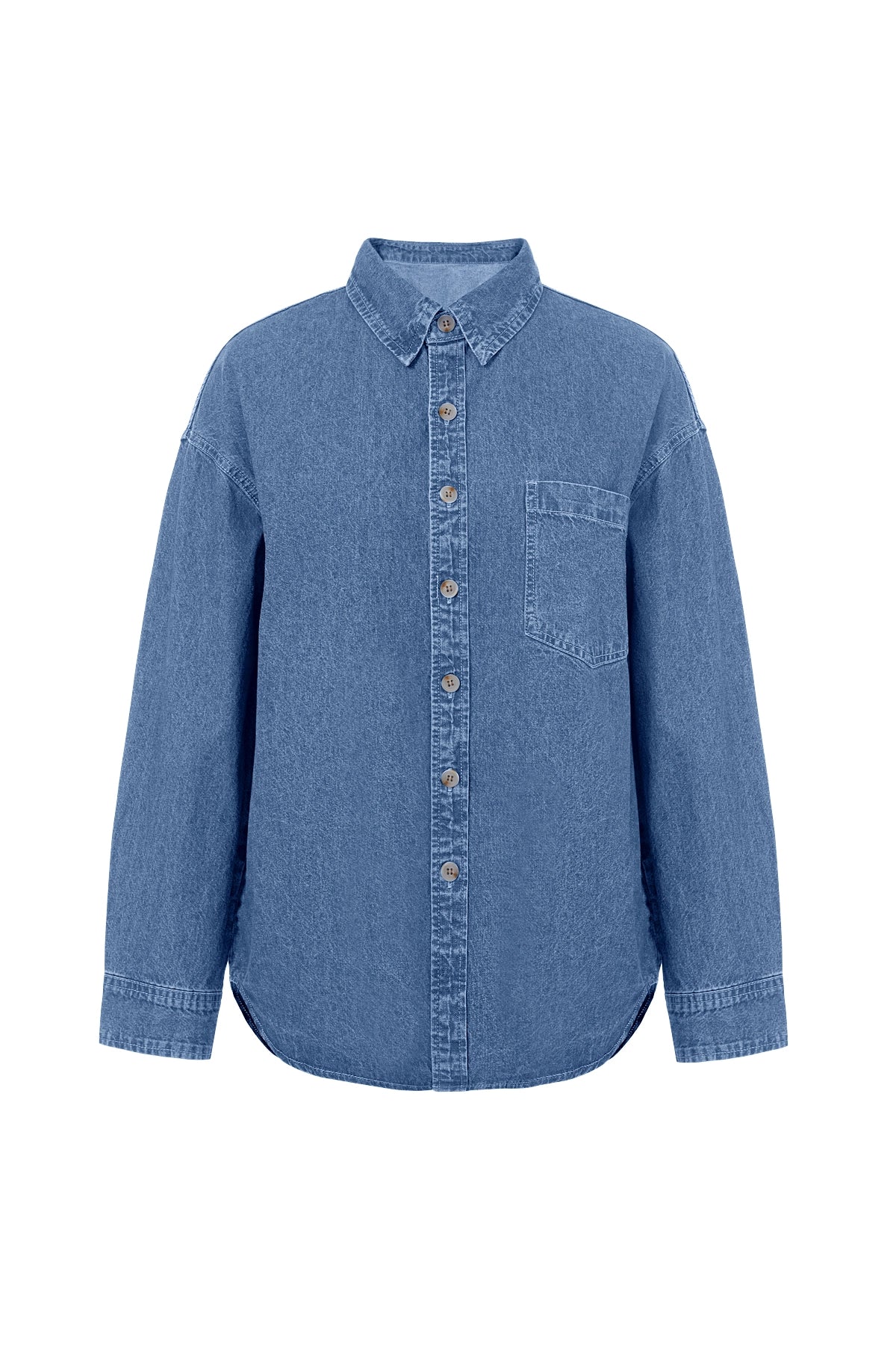 Cicy Bell Womens Jean Blue Denim Shirt