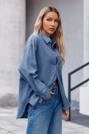 Cicy Bell Womens Jean Blue Denim Shirt
