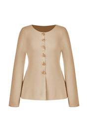 Cicy Bell Womens Khaki Button Up Cardigan Sweaters