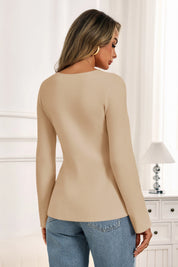 Cicy Bell Womens Khaki Button Up Cardigan Sweaters