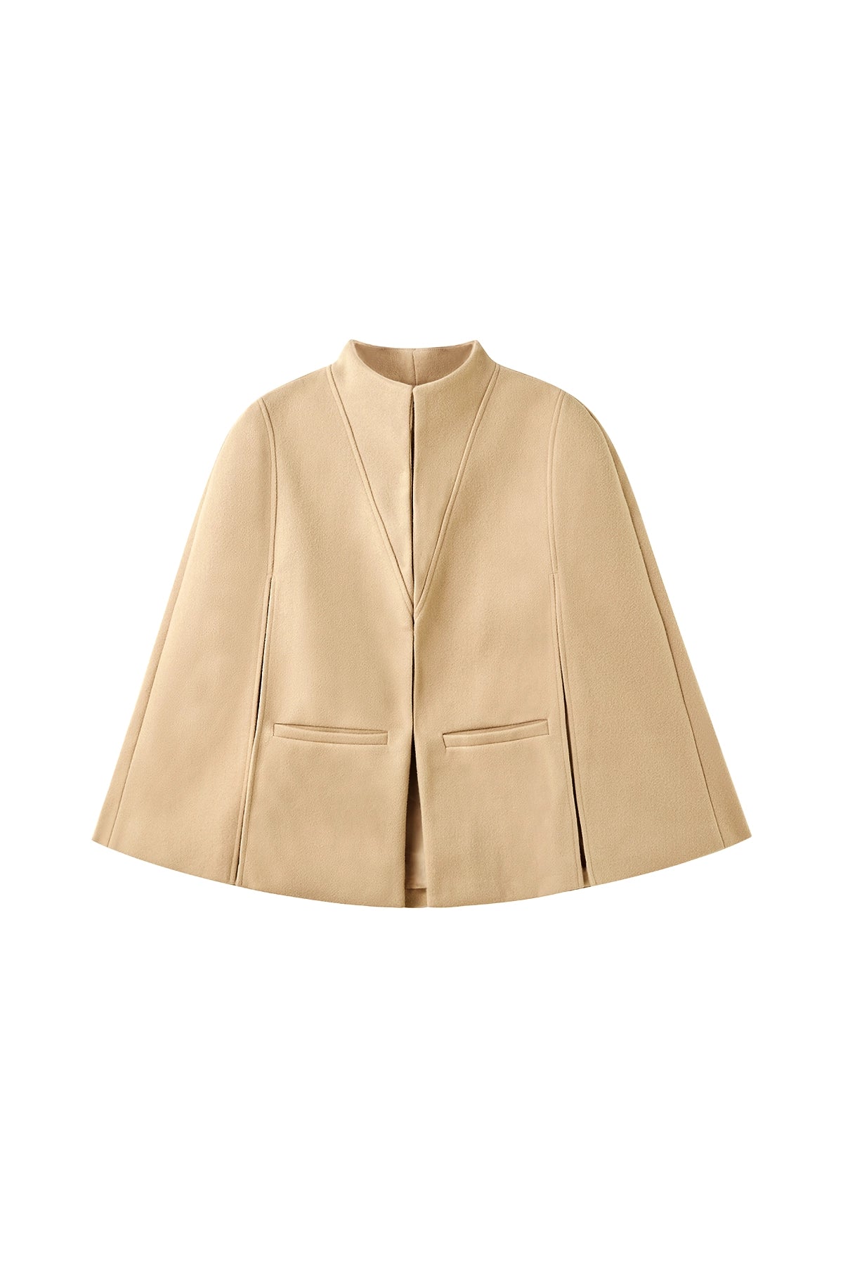 Cicy Bell Womens Khaki Cape Pea Coat