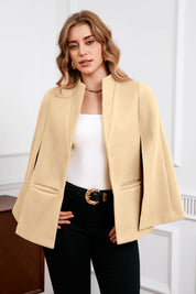 Cicy Bell Womens Khaki Cape Pea Coat