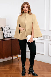 Cicy Bell Womens Khaki Cape Pea Coat