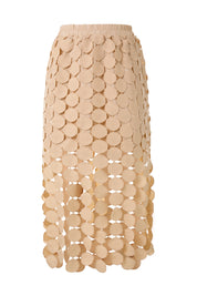 Cicy Bell Womens Khaki Hollow Out Maxi Skirts