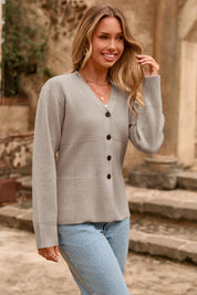 Cicy Bell Womens Khaki Cardigan Sweaters