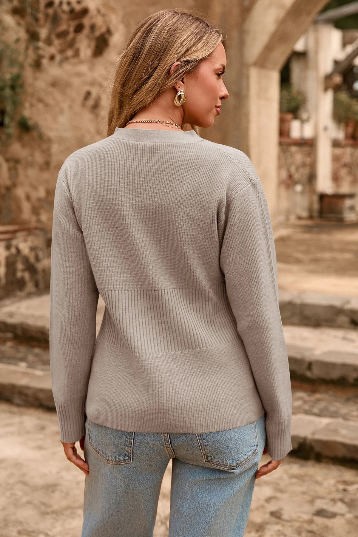 Cicy Bell Womens Khaki Cardigan Sweaters