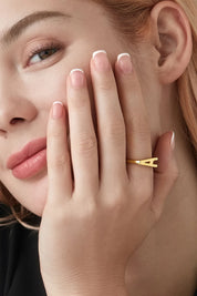Cicy Bell Womens Gold Initial Letter A Rings